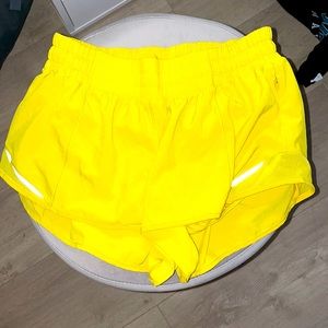 bright yellow lululemon shorts